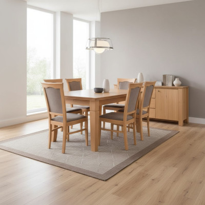 Compleet set eettafel 4 stoelen eetkamerset eetgroep houten tafel tafels 5-delig