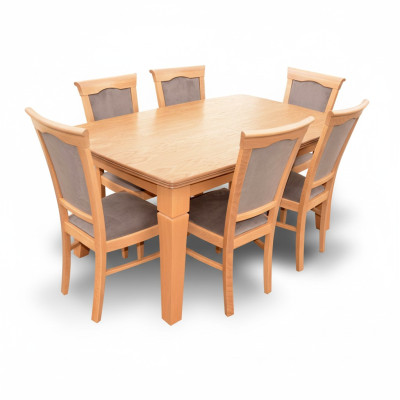 Compleet set eettafel 4 stoelen eetkamerset eetgroep houten tafel tafels 5-delig