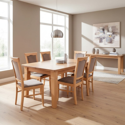 Luxe designer eetkamerset stoel tafel groep 7-delig. Meubelgroepen nieuw.