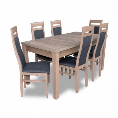 Rechthoekige eettafel 6 stoelen stoelset houten tafels eetset 7-delige