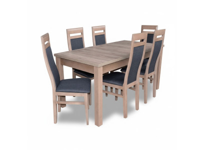 Rechthoekige eettafel 6 stoelen stoelset houten tafels eetset 7-delige