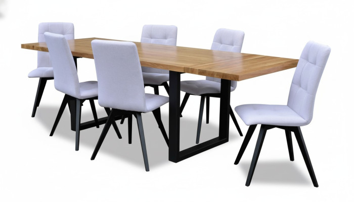 Compleet set eettafel + 6 stoelen set eetkamer houten tafels eetgroep tafel 7-delig