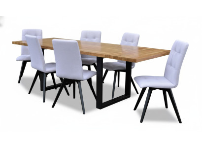 Compleet set eettafel + 6 stoelen set eetkamer houten tafels eetgroep tafel 7-delig