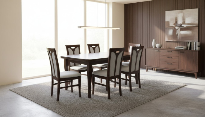 Klassieke eetkamermeubelen eetkamerset armstoel tafel groep 7-delig set Modern