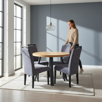 Eettafel 4 x stoelen eetkamer set eetgroep Moderne stoelen tafel tafels 5-delig.