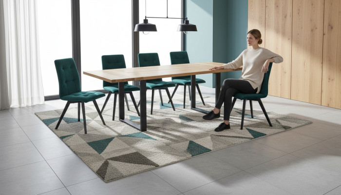 Eetkamerontwerp meubels eetkamerset tafel + 6 stoelen 7-delige set garnituur nieuw