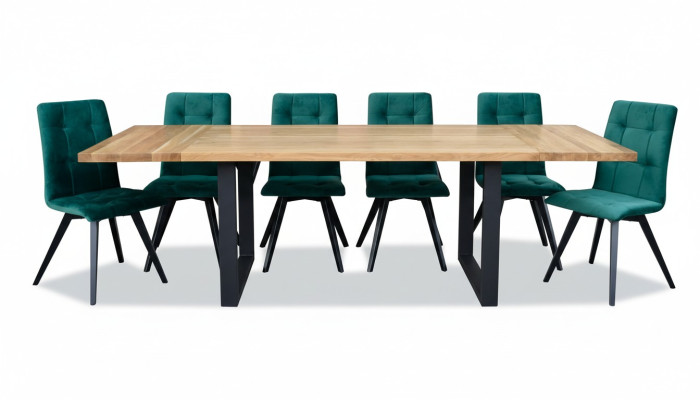 Eetkamerontwerp meubels eetkamerset tafel + 6 stoelen 7-delige set garnituur nieuw