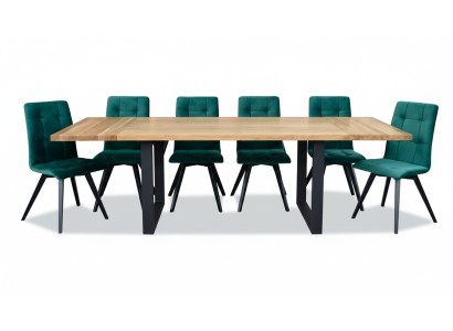 Eetkamerontwerp meubels eetkamerset tafel + 6 stoelen 7-delige set garnituur nieuw
