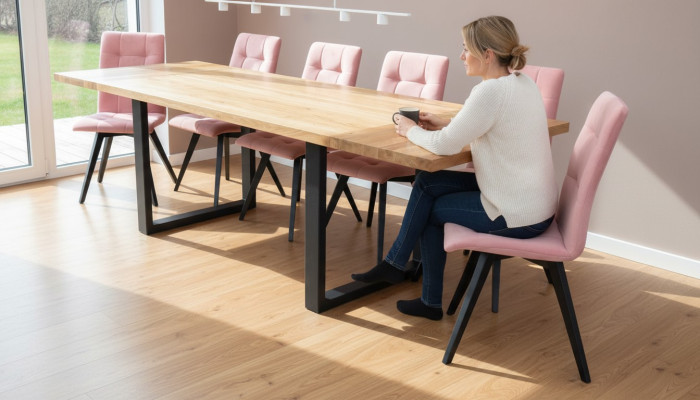 Eettafel 6x stoelen Klassieke eetkamerset 7-delige set Rechthoekige tafel Stoel