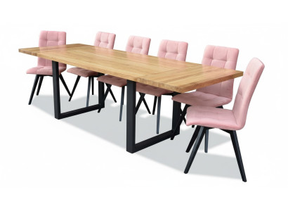 Eettafel 6x stoelen Klassieke eetkamerset 7-delige set Rechthoekige tafel Stoel