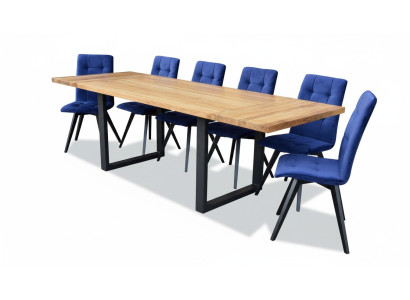 Klassieke set eettafel tafel hout eetkamer 6x stoel set stoelen 7-delig set