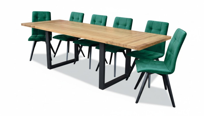 Ontwerp eetkamerstoelenset met metalen tafels en stoelen 6x stoelen tafelset 7-delig.