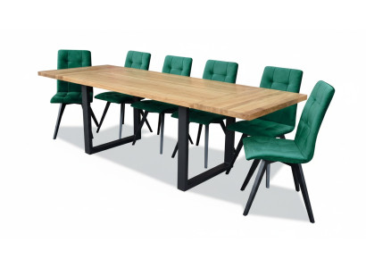 Ontwerp eetkamerstoelenset met metalen tafels en stoelen 6x stoelen tafelset 7-delig.