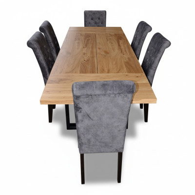 Moderne eettafel tafel hout eetkamerset 6x stoel set stoelen 7-delig set nieuw