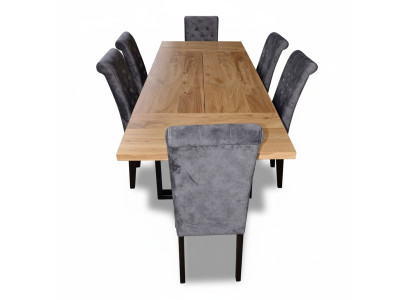 Moderne eettafel tafel hout eetkamerset 6x stoel set stoelen 7-delig set nieuw