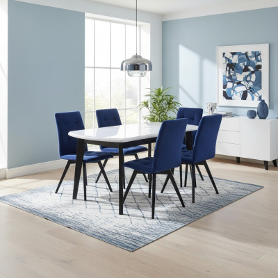 Compleet set eettafel eetkamer 6x stoelen set hout eetgroep tafel tafels 7-delig.