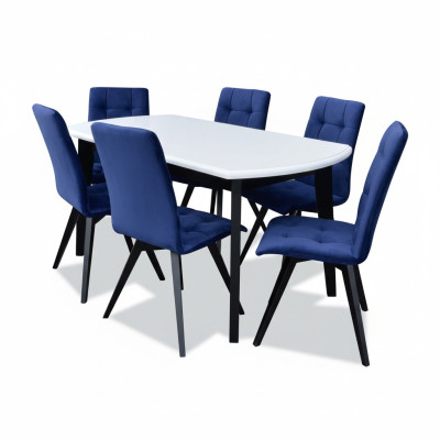 Compleet set eettafel eetkamer 6x stoelen set hout eetgroep tafel tafels 7-delig.