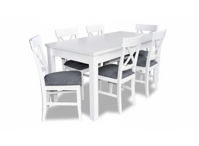 Modern Antiek Stijl Eetkamer Set Hout Metaal Tafel Eetkamerstoel 6x Stoelen Stoel