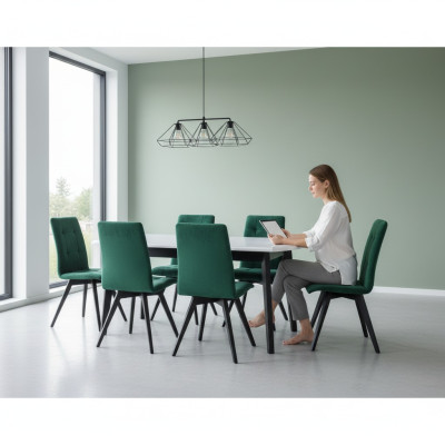 Eettafel 6 stoelen eetkamerset eetgroep klassieke tafel tafelset nieuw