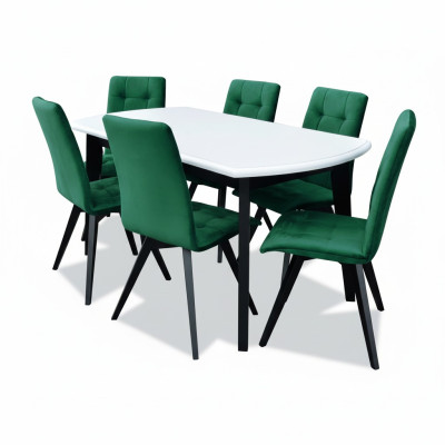 Eettafel 6 stoelen eetkamerset eetgroep klassieke tafel tafelset nieuw