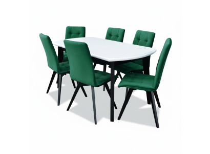 Eettafel 6 stoelen eetkamerset eetgroep klassieke tafel tafelset nieuw