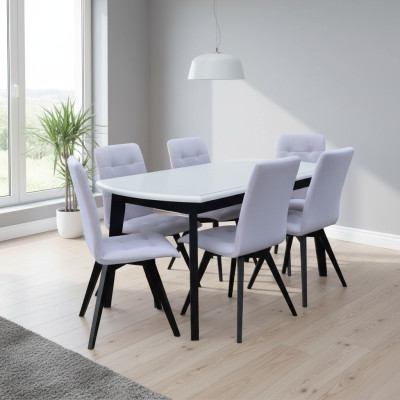 Compleet set eettafel + 6 stoelen Eetkamerset Eetgroep Houten tafel Tafels Nieuw
