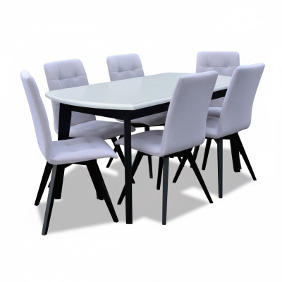 Compleet set eettafel + 6 stoelen Eetkamerset Eetgroep Houten tafel Tafels Nieuw