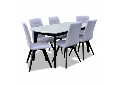 Compleet set eettafel + 6 stoelen Eetkamerset Eetgroep Houten tafel Tafels Nieuw