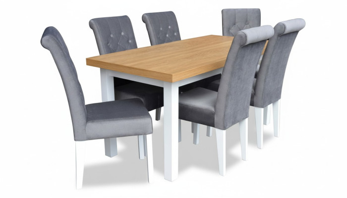 Fauteuil Eettafel met 6 stoelen Eethoek Eetkamer Tafelgroep Set van 7 delen