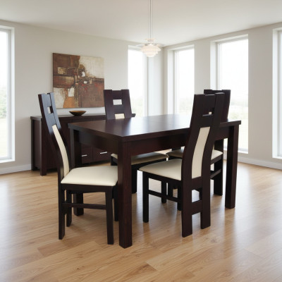 Klassiek eetkamerset modern tafel 4x stoelen stoel nieuw 5-delig 70x120
