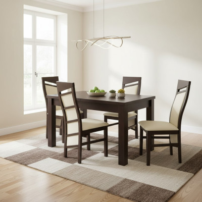 Eetset Eettafel 4 x Stoelenset Set Tafel Klassieke eetgroep 5-delig NIEUW