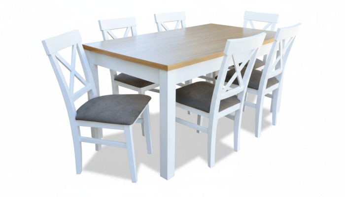 Eettafel + 6 stoelen Eetkamerset Eethoek Klassieke tafel Tafels S18/K64 Nieuw