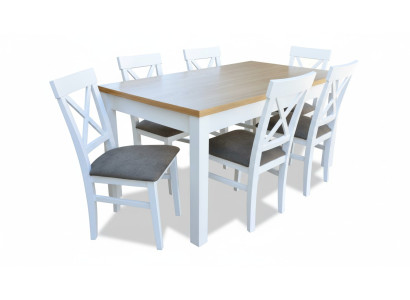 Eettafel + 6 stoelen Eetkamerset Eethoek Klassieke tafel Tafels S18/K64 Nieuw