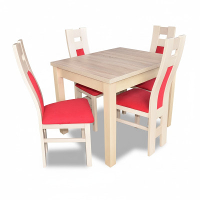 Ontwerp Eetkamer Set Meubilair 5 stuks Houten Commode 4x Stoel Tafel Groepen Nieuw