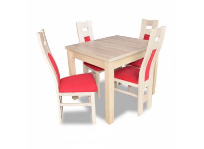 Ontwerp Eetkamer Set Meubilair 5 stuks Houten Commode 4x Stoel Tafel Groepen Nieuw