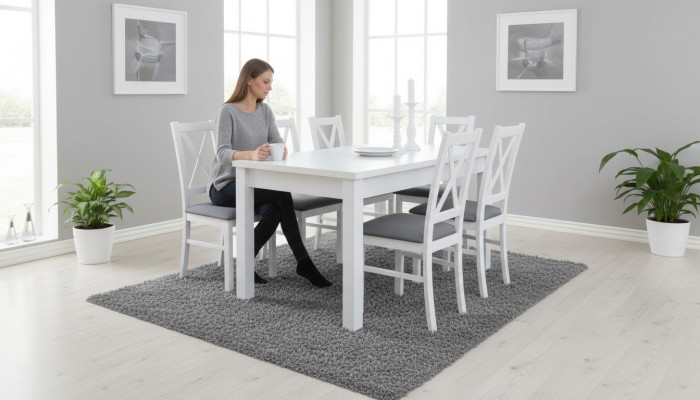 Esstisch 6 Stoelen Stoel Eetkamer Set Armstoelen Tafels Tafel S18-L 7-delig.