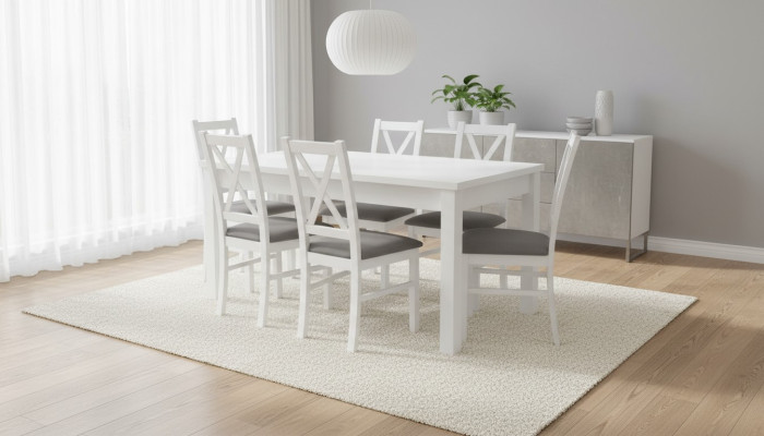 Esstisch 6 Stoelen Stoel Eetkamer Set Armstoelen Tafels Tafel S18-L 7-delig.