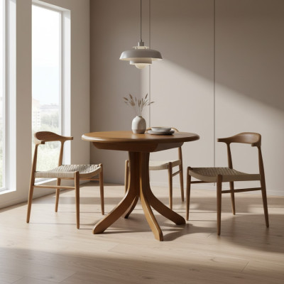 Ontwerp Eettafel Moderne Tafels Woonkamer Hout 90x90/125cm Keuken Eettafels Nieuw