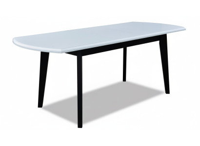 Tafel Ontwerptafel Houten tafel Eetkamer Luxe meubels Wit Zwart 80x160/200 cm.