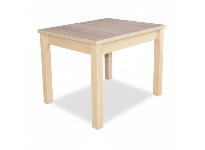 Stijlvolle eettafel met houten blad in beige kleur Moderne eetkamer.