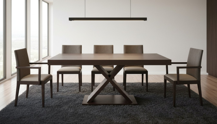 Ontwerp Eettafel Ontwerptafel Hout Eetkamer Woonkamertafel Tafels 160/210cm Nieuw