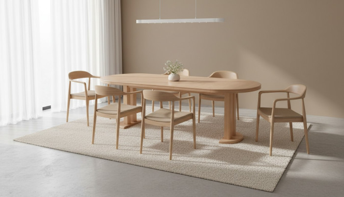 Eettafel Tafel Groep Eetkamer Woonkamer Set Hout Ontwerp Stoelen S35 Nieuw