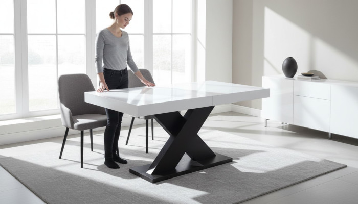 Eettafel Tafel Eetkamer Woonkamer Set Hout Ontwerp Meubels 90x160/210cm Nieuw