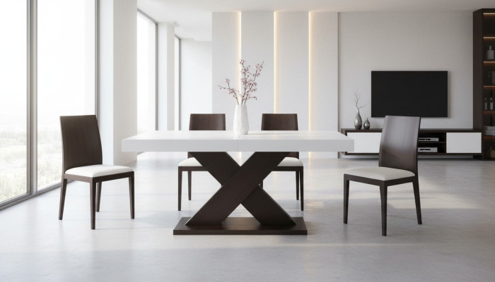 Eettafel Tafel Eetkamer Woonkamer Set Hout Ontwerp Meubels 90x160/210cm Nieuw