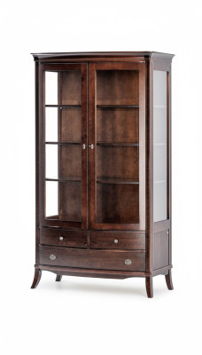 Woonkamer meubels Klassieke vitrine Hout Glas Glazen kast Kast Vitrines Nieuw.