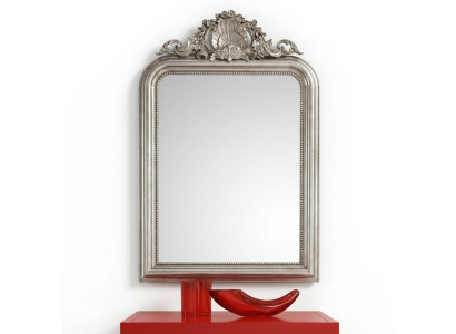Klassieke designspiegel wandspiegel barok rococo luxe meubelen houten frame zilver