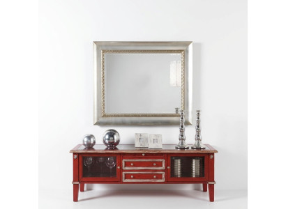 Klassieke wandspiegel met houten frame luxueuze spiegel zilveren hangend glas frame wand