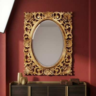Spiegel houten frame wandspiegel klassiek design barok rococo houten frame xxl