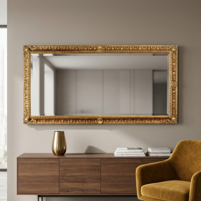 Wandspiegel Houten frame Spiegel Frame Ontwerp Rokoko Barok Woonkamer Meubels Nieuw
