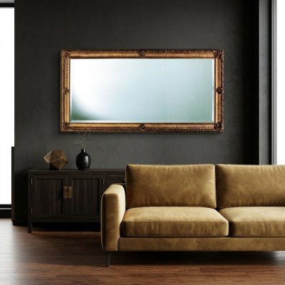 Grote wandspiegel xxl koninklijke barokstijl design meubelen rococo houten frame 181x91.